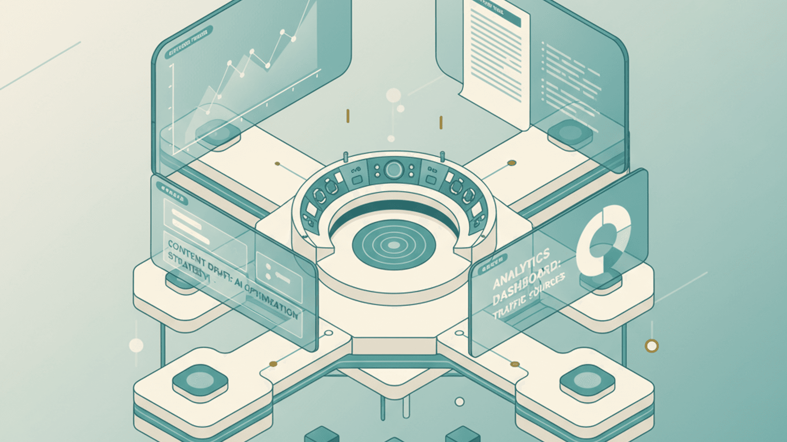 Isometric illustration for ai for seo article