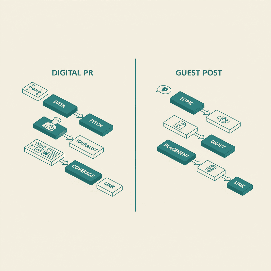 Infographic for Digital PR vs Guest Posting for Link Building