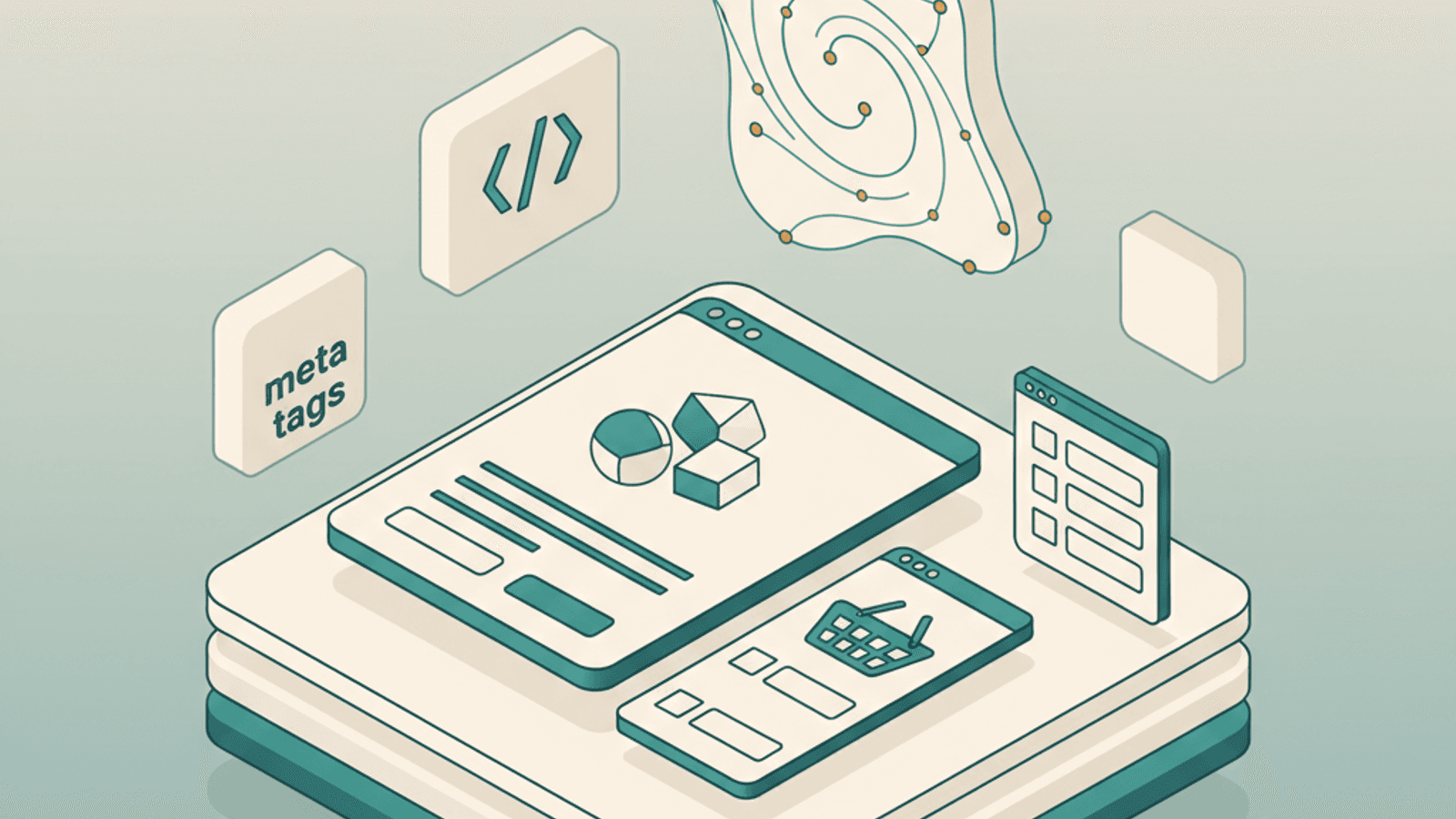 Isometric illustration for ecommerce seo article