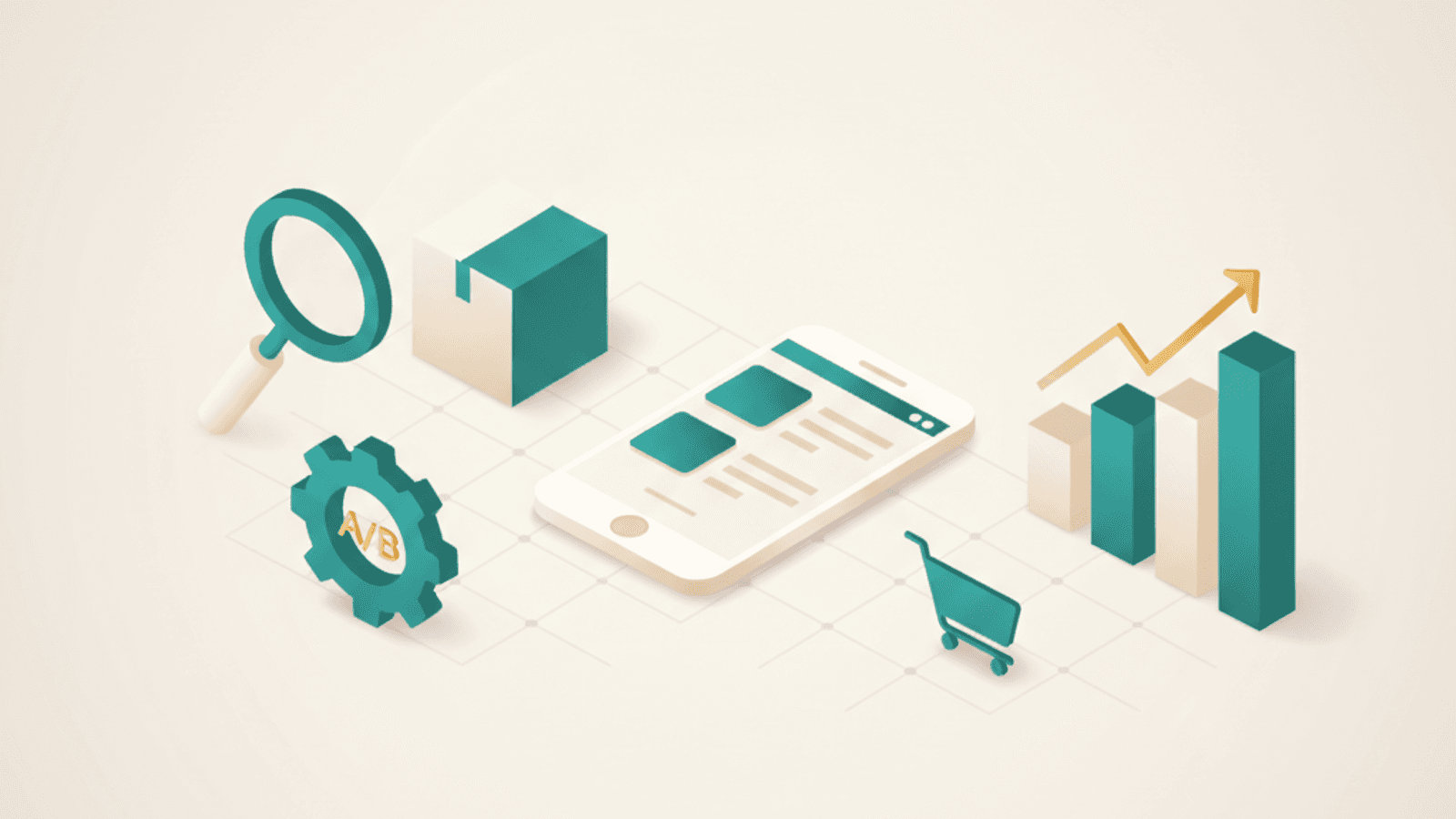 Isometric illustration for ecommerce seo tips article