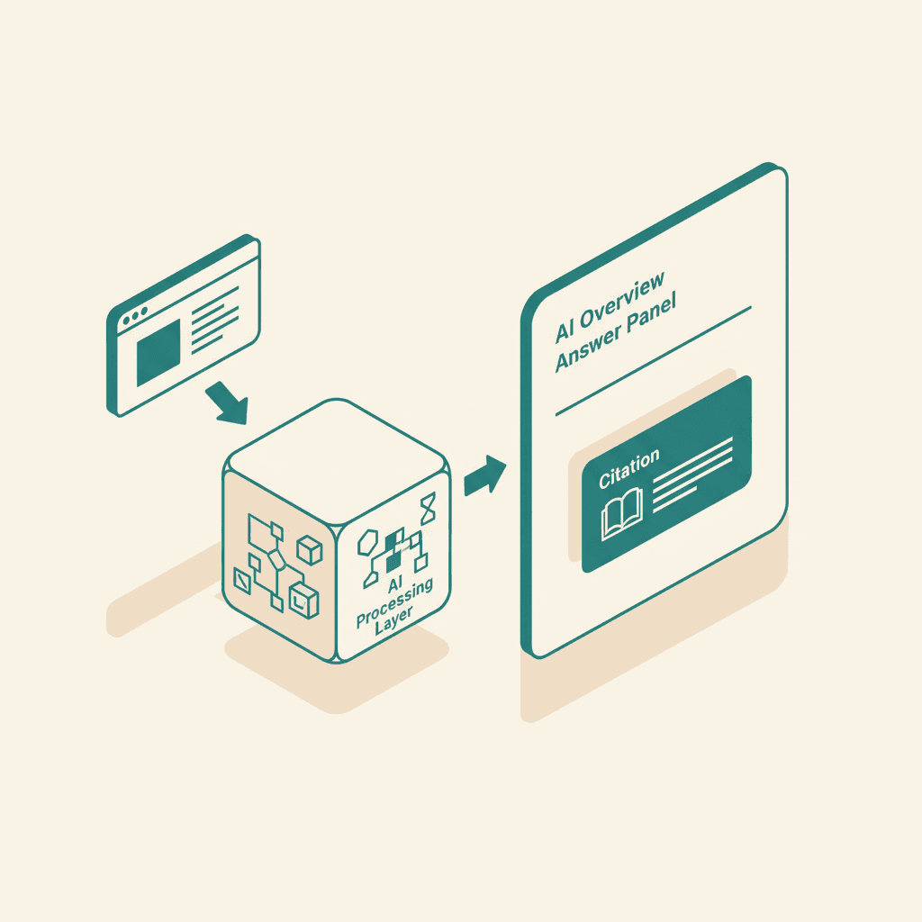 Infographic for How Google AI Overviews Work and How to Get Cited