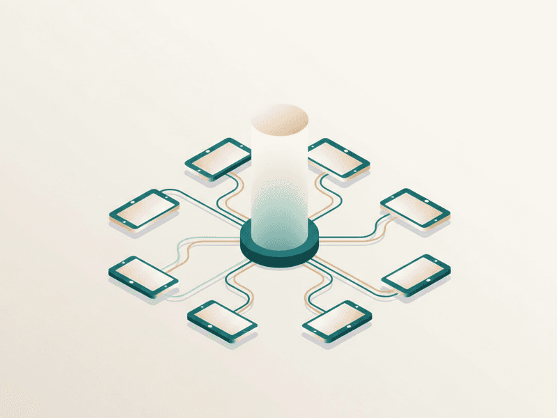 Isometric illustration for topic clusters seo article