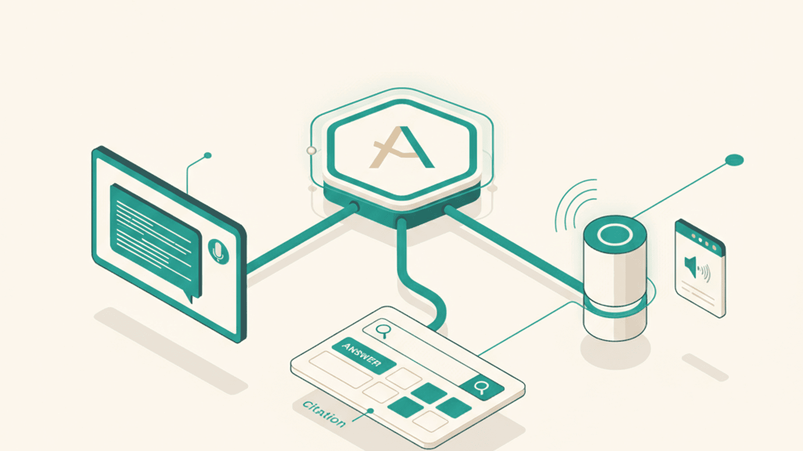 Isometric illustration for answer engine optimization article