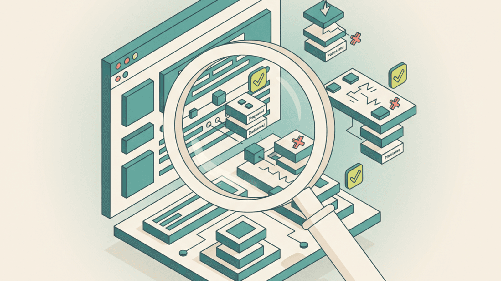 Isometric illustration for ecommerce seo audit article