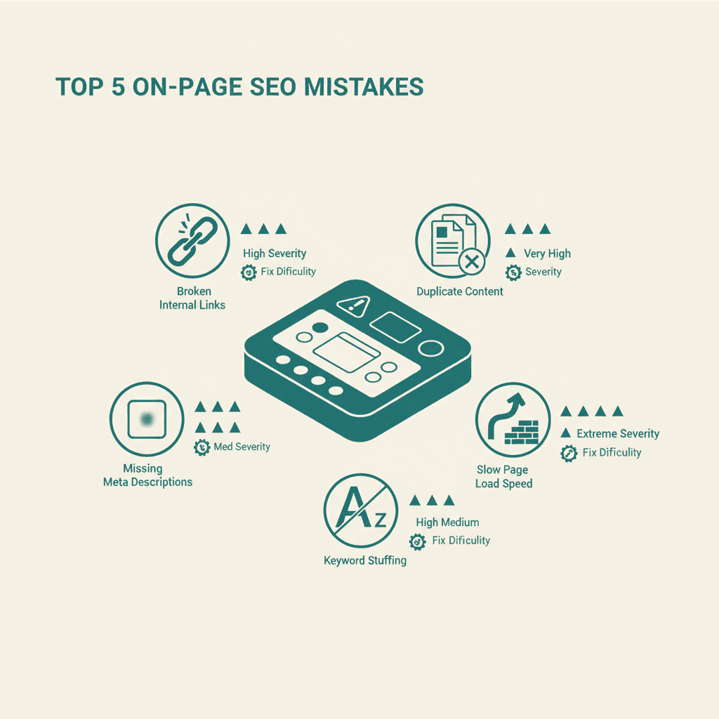 Infographic for on page seo mistakes article