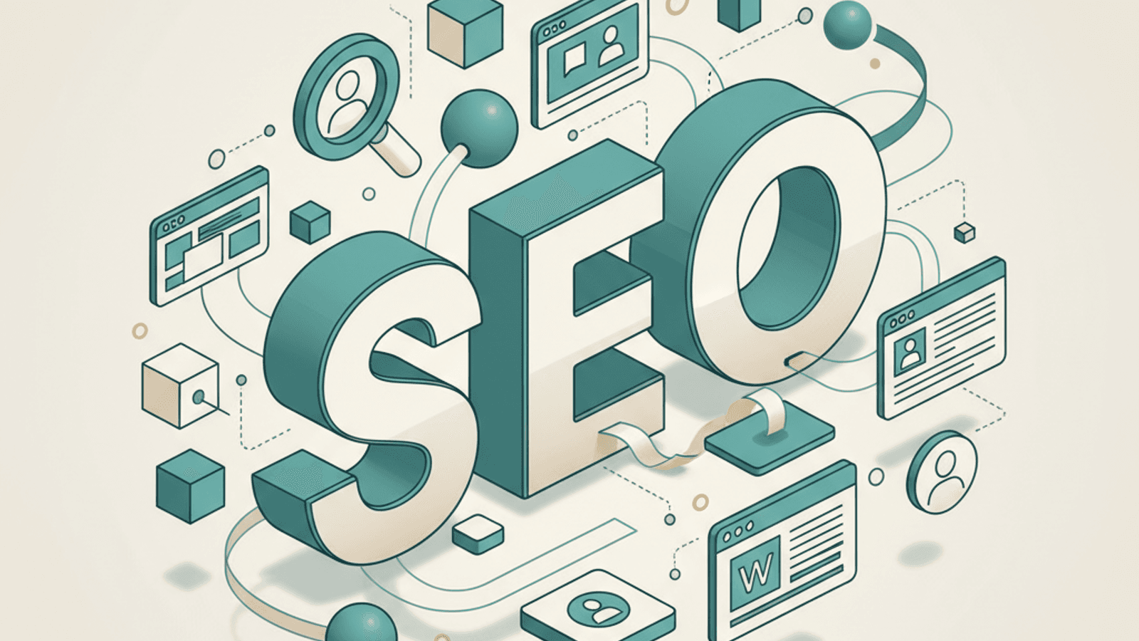 Isometric illustration for what is seo article